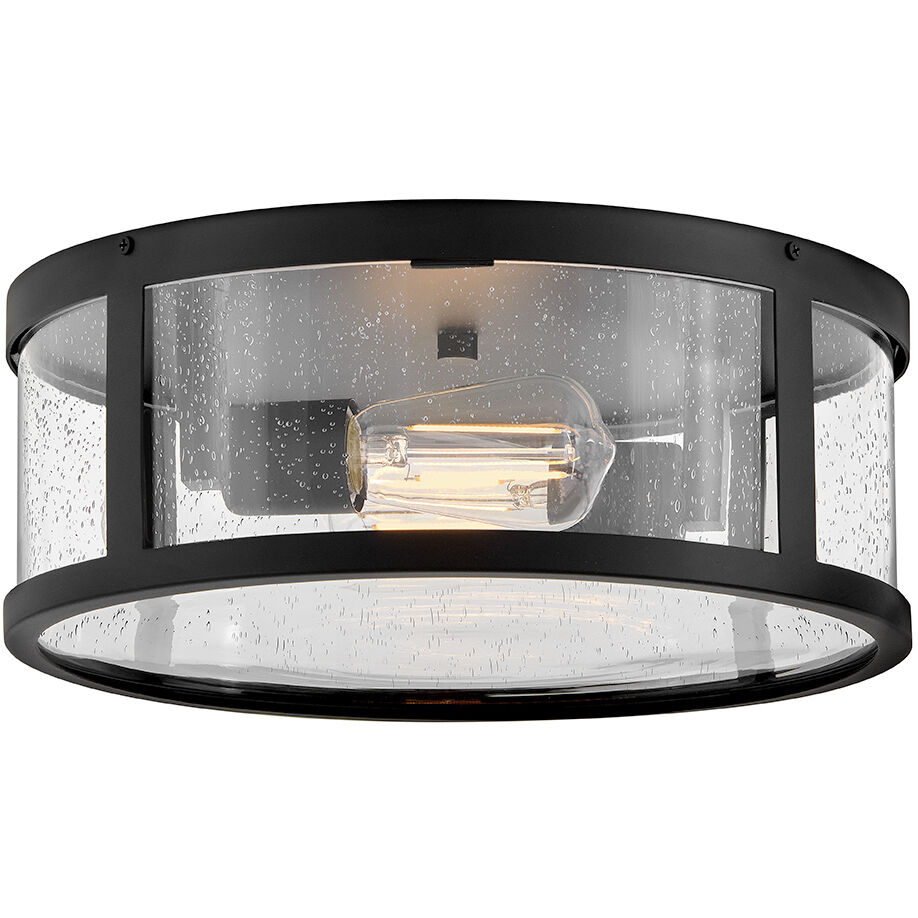 Alfie 2 Light 14 inch Black Outdoor Flush Mount
