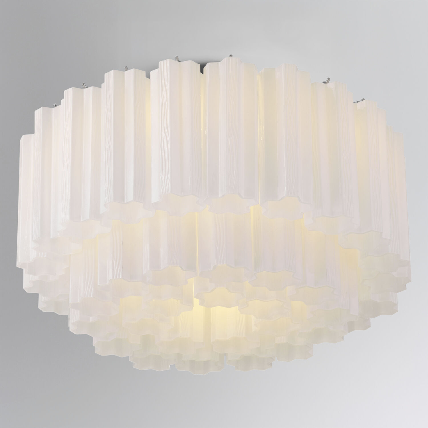 Addis 7 Light 22.25 inch Polished Chrome Flush Mount Ceiling Light in Tronchi Glass White