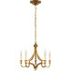 Chapman & Myers Mykonos LED 15.5 inch Gilded Iron Chandelier Ceiling Light, Small