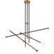 Cosmet 6 Light 41 inch Coal And Aged Brass Chandelier Ceiling Light, Pendant