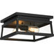 Great Outdoors Isla Vista 2 Light 12 inch Coal Outdoor Flush Mount