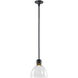 Zigrina 1 Light 10.25 inch Satin Brushed Black with Aged Brass Pendant Ceiling Light
