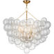 Julie Neill Talia LED 37.75 inch Gild and Clear Swirled Glass Semi-Flush Mount Ceiling Light