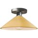 Radiance 1 Light 11.75 inch Muted Yellow and Brushed Nickel Semi Flush Ceiling Light