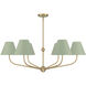 Xavier 6 Light 40 inch Vibrant Gold Chandelier Ceiling Light in Vibrant Gold and Green