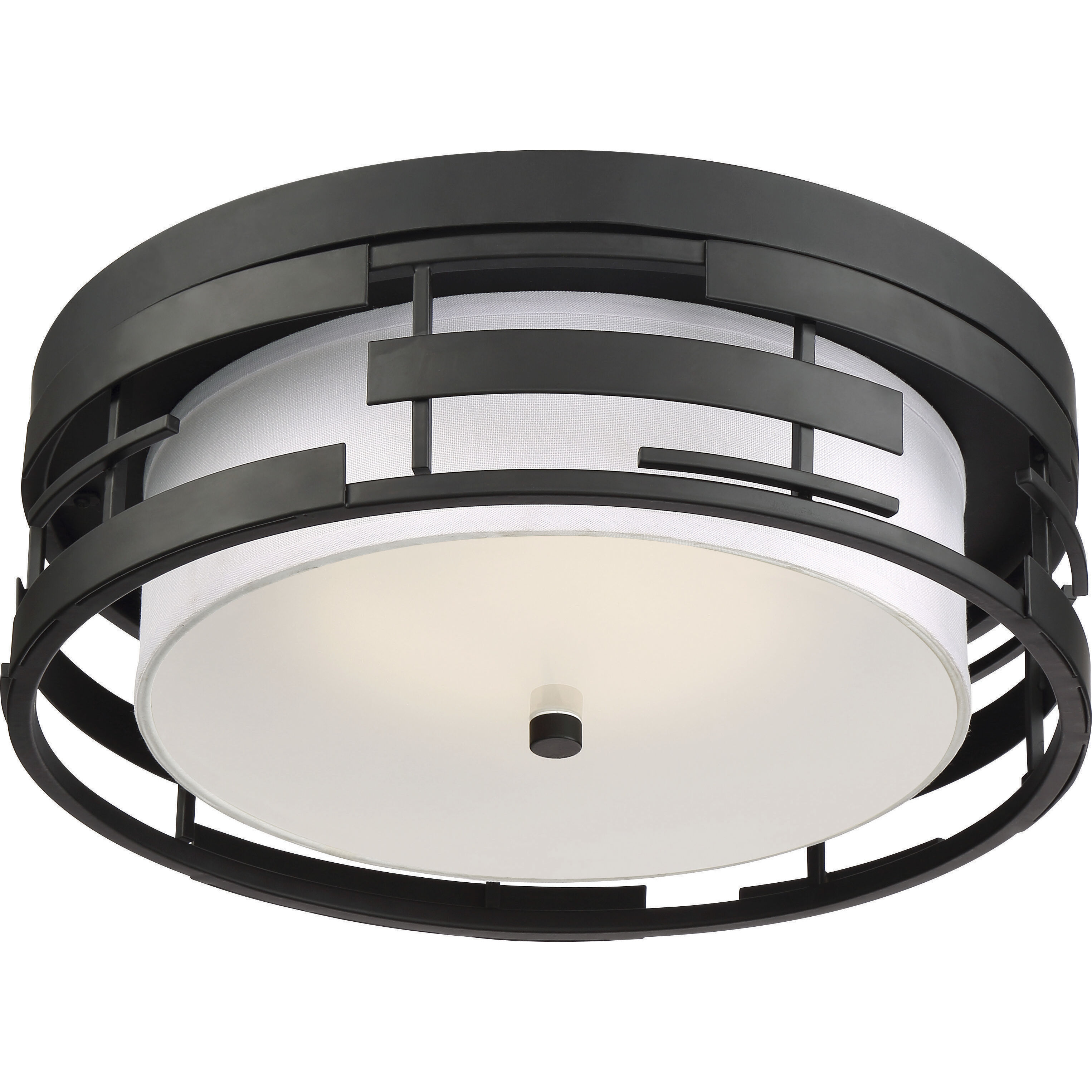 Lansing 3 Light 16 inch Textured Black Flush Mount Ceiling Light