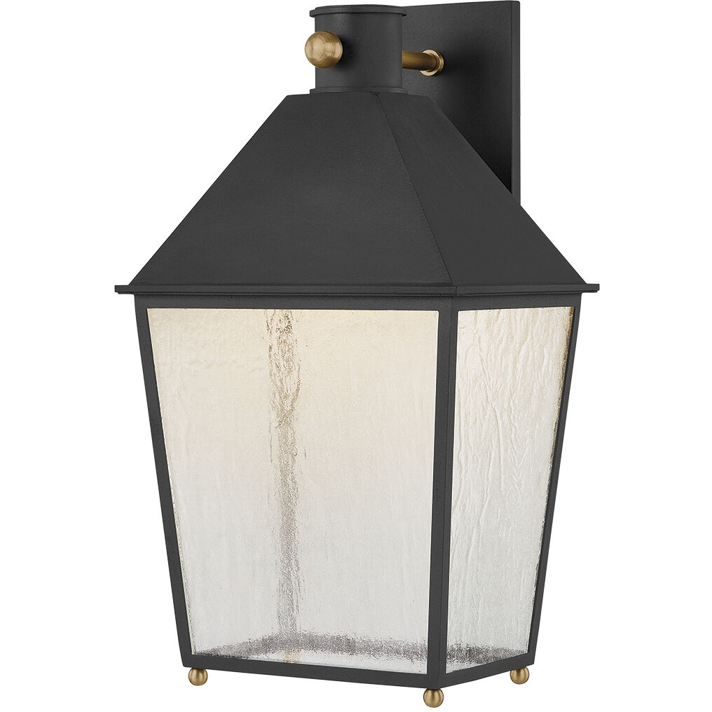 Gladden 1 Light 20.25 inch Texture Black and Patina Brass Outdoor Wall Sconce