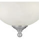 Riva 3 Light 16 inch Brushed Nickel with White Semi Flush Mount Ceiling Light
