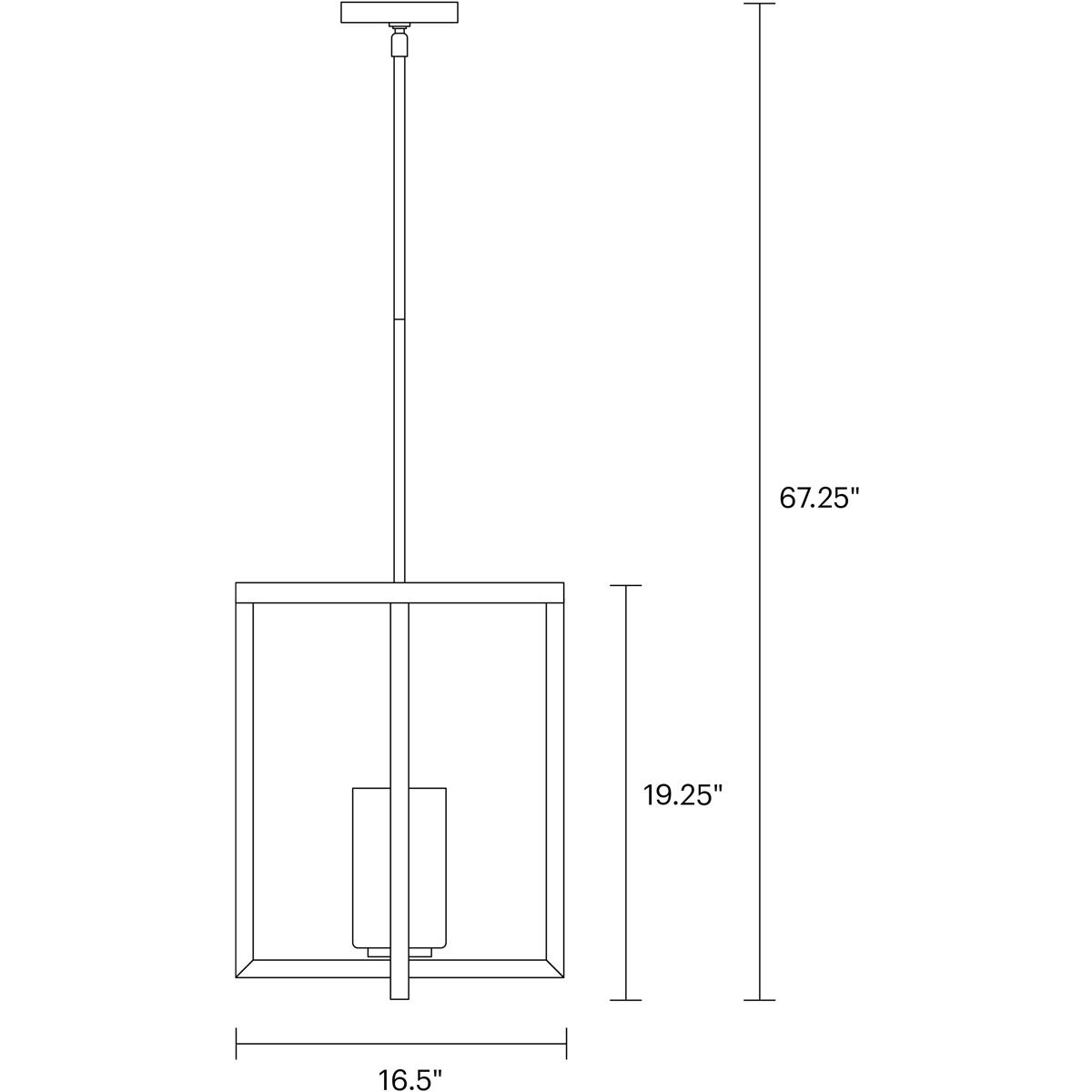 Mitte 1 Light 16.5 inch Midnight Black Pendant Ceiling Light