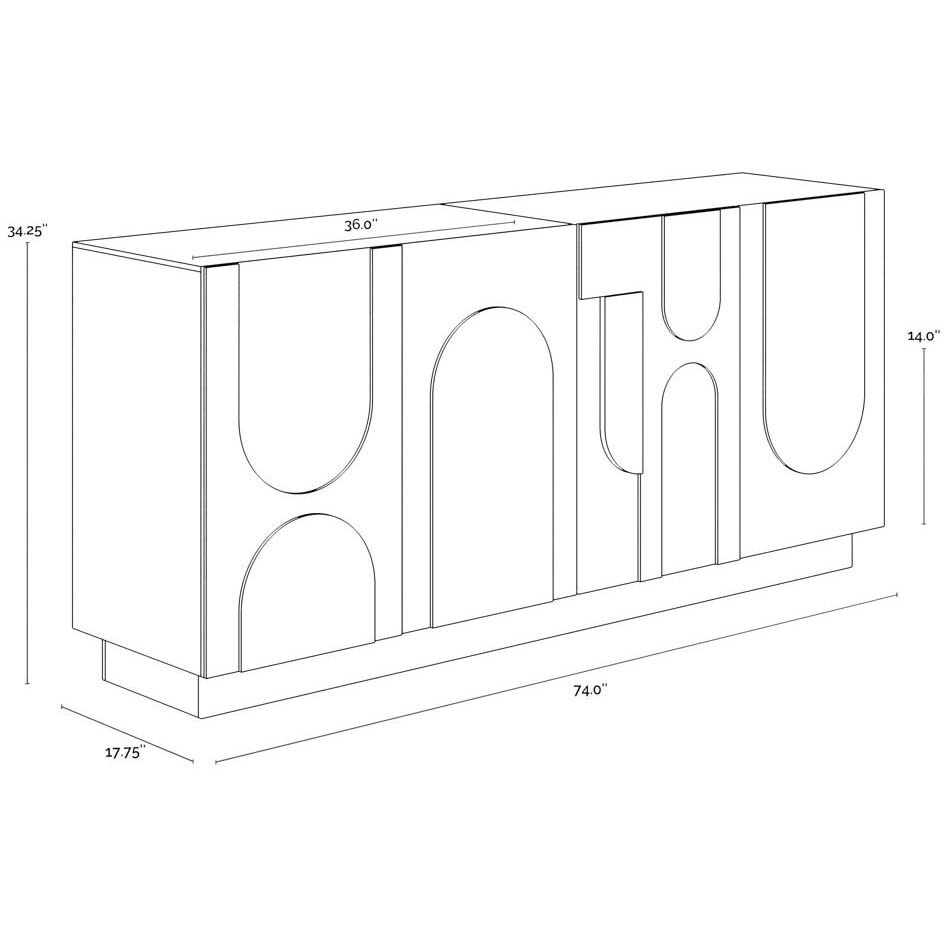 Cove 74 X 17.75 inch Black Sideboard