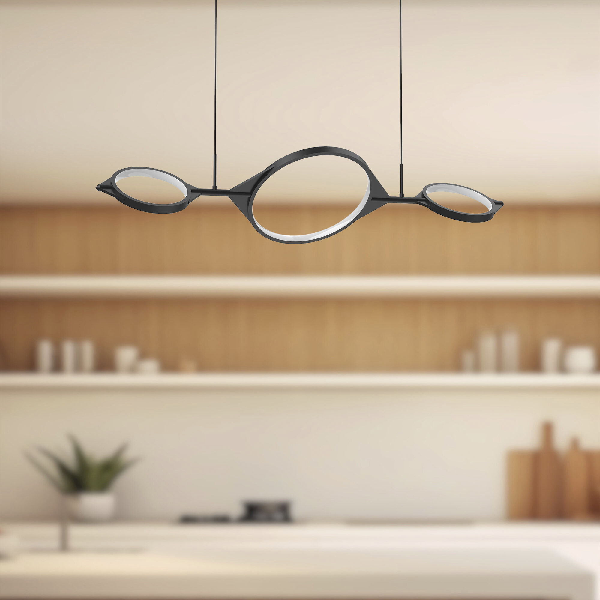 Serif LED 33.75 inch Black Linear Pendant Ceiling Light
