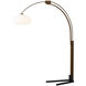 Morelli 85 inch 100.00 watt Weathered Brass and Walnut with Black Arc Floor Lamp Portable Light