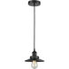 Railroad 1 Light 8 inch Matte Black Mini Pendant Ceiling Light