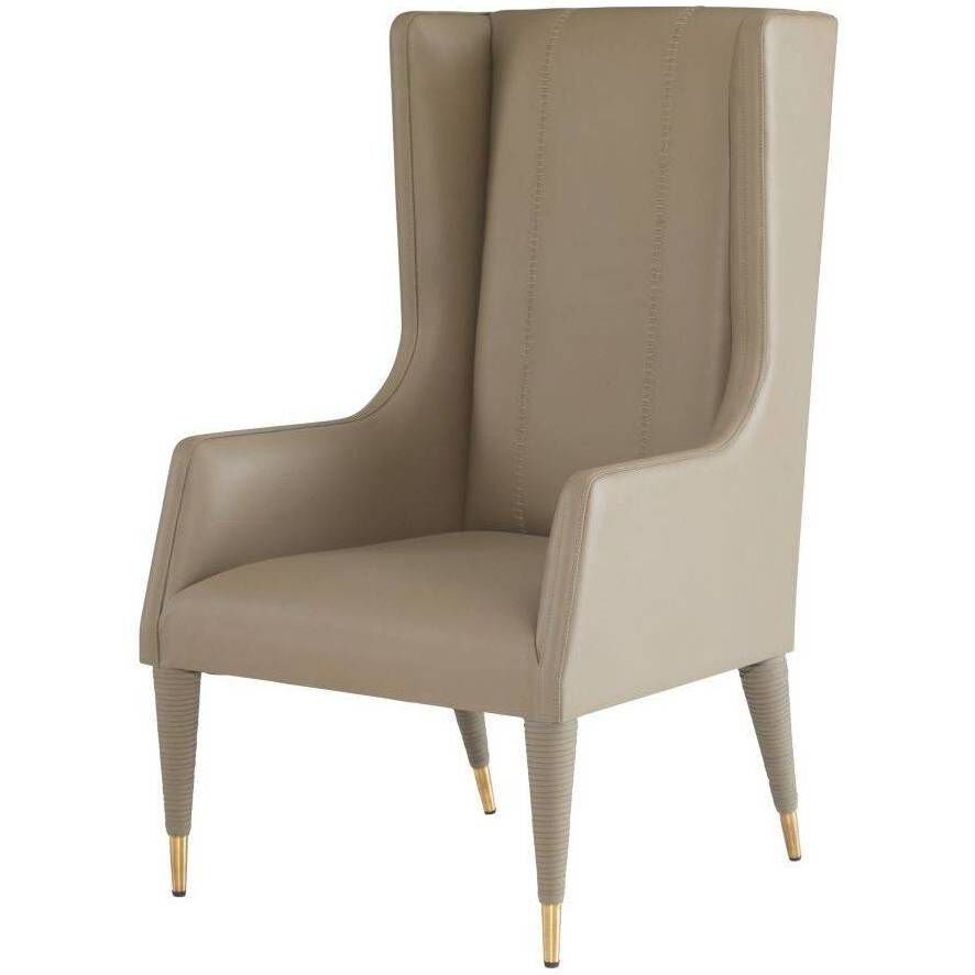 Hawthorne Dove Leather and Antique Brass Host Chair