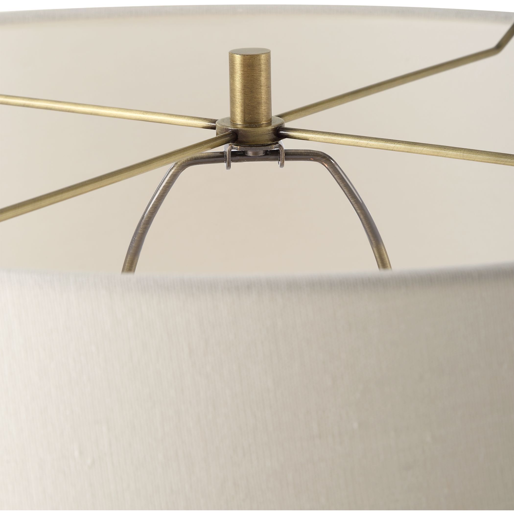 Shino 66 inch 150.00 watt Antique Brass and Black Travertine Floor Lamp Portable Light