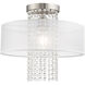 Bella Vista 1 Light 15 inch Brushed Nickel Semi-Flush Mount Ceiling Light