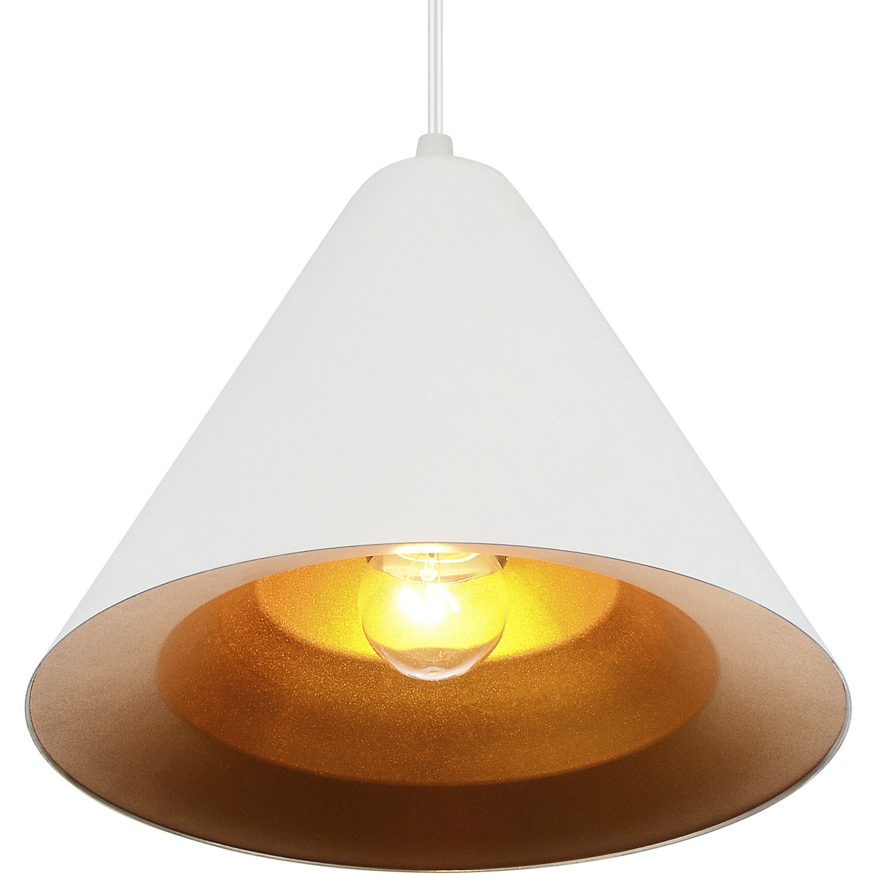 Keila 1 Light 10 inch Matte White and Gold Down Pendant Ceiling Light