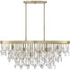 Livorno 8 Light 36 inch Noble Brass Linear Chandelier Ceiling Light, Oval