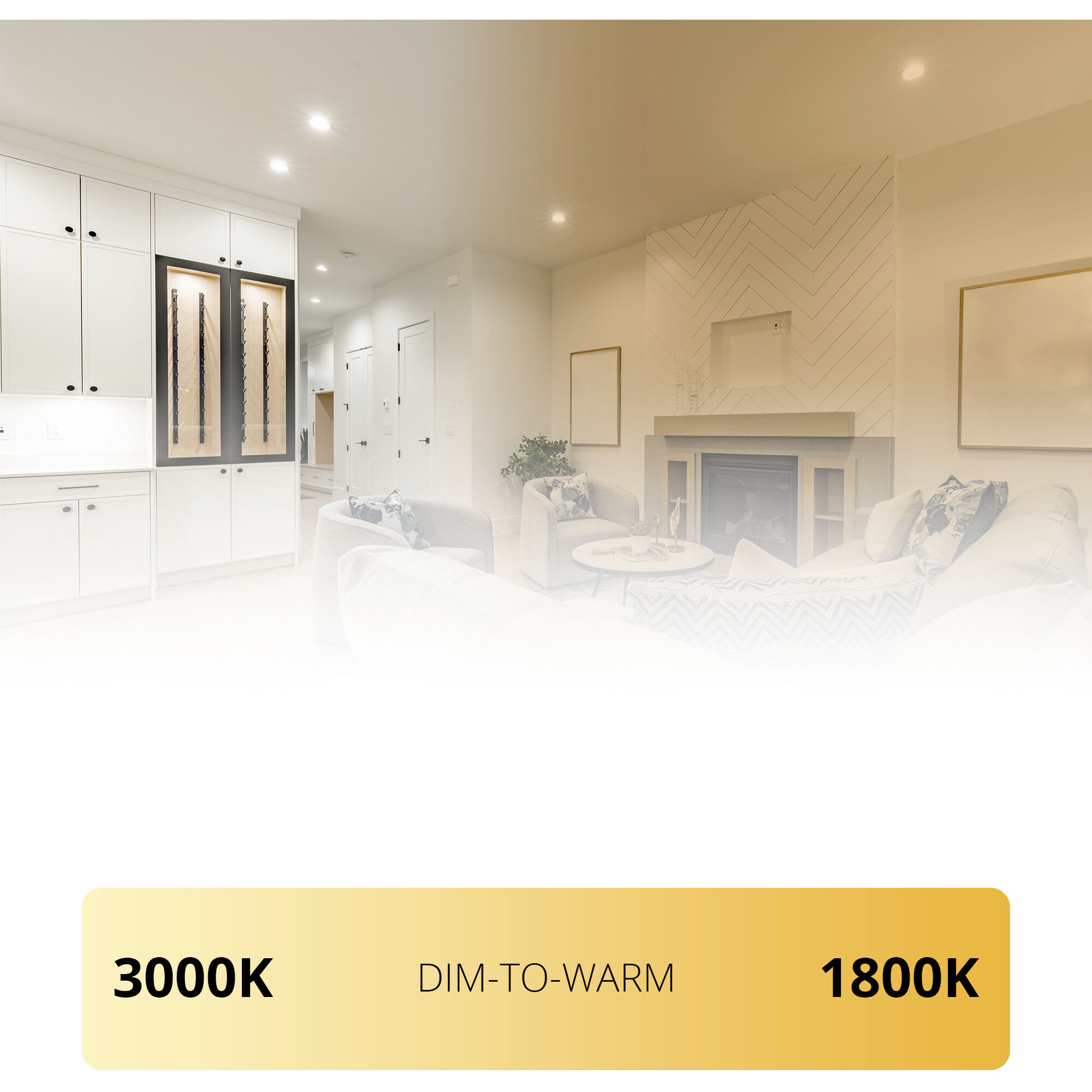 FQ Integrated LED White Recessed Trim in 1800-3000K, 4" LED