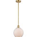 Ballston Farmhouse Chicken Wire 1 Light 8 inch Satin Gold Pendant Ceiling Light, Ballston