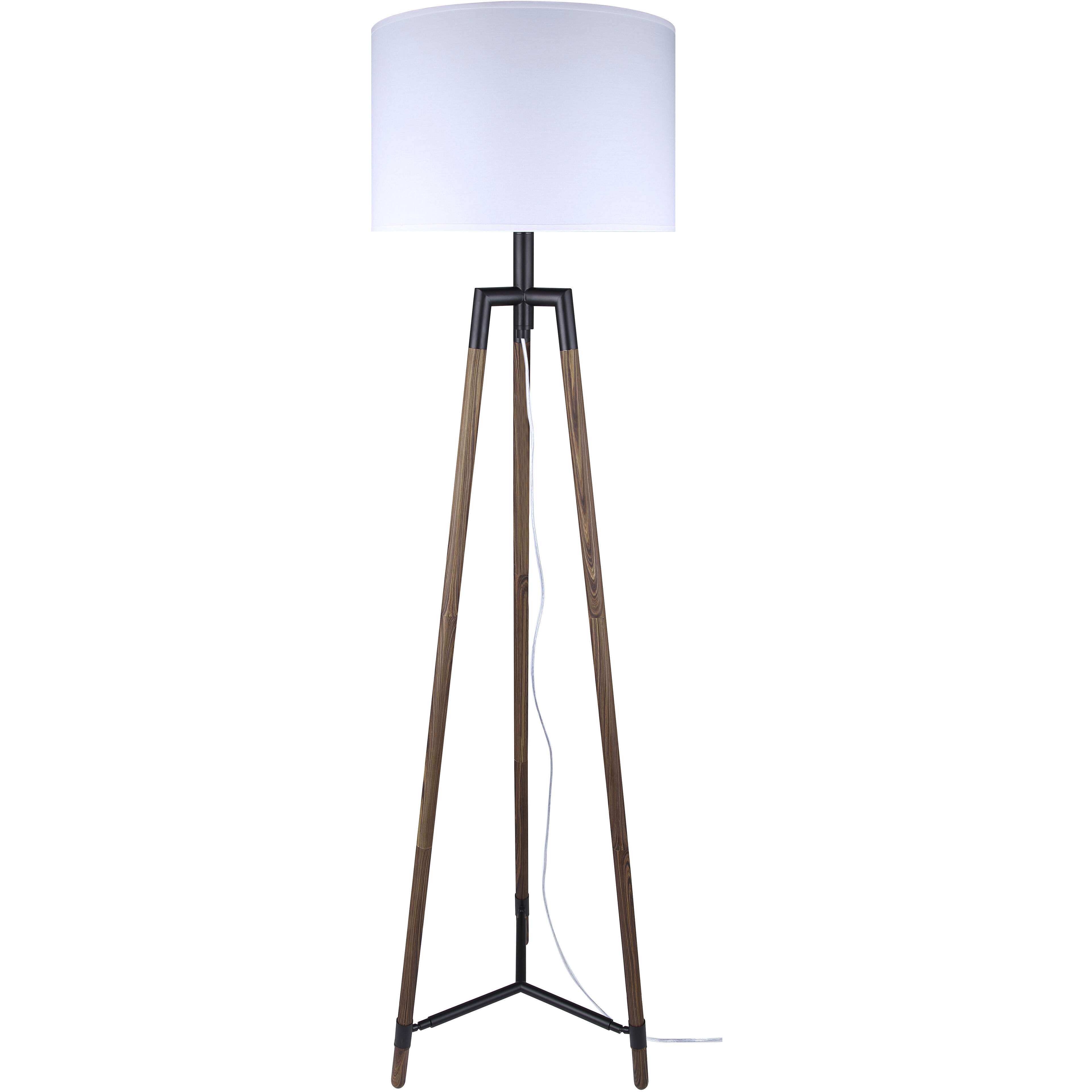 Cameram 62.5 inch 150.00 watt Black and Wood Floor Lamp Portable Light