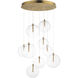 Global LED 22.25 inch Natural Aged Brass Multi-Light Pendant Ceiling Light