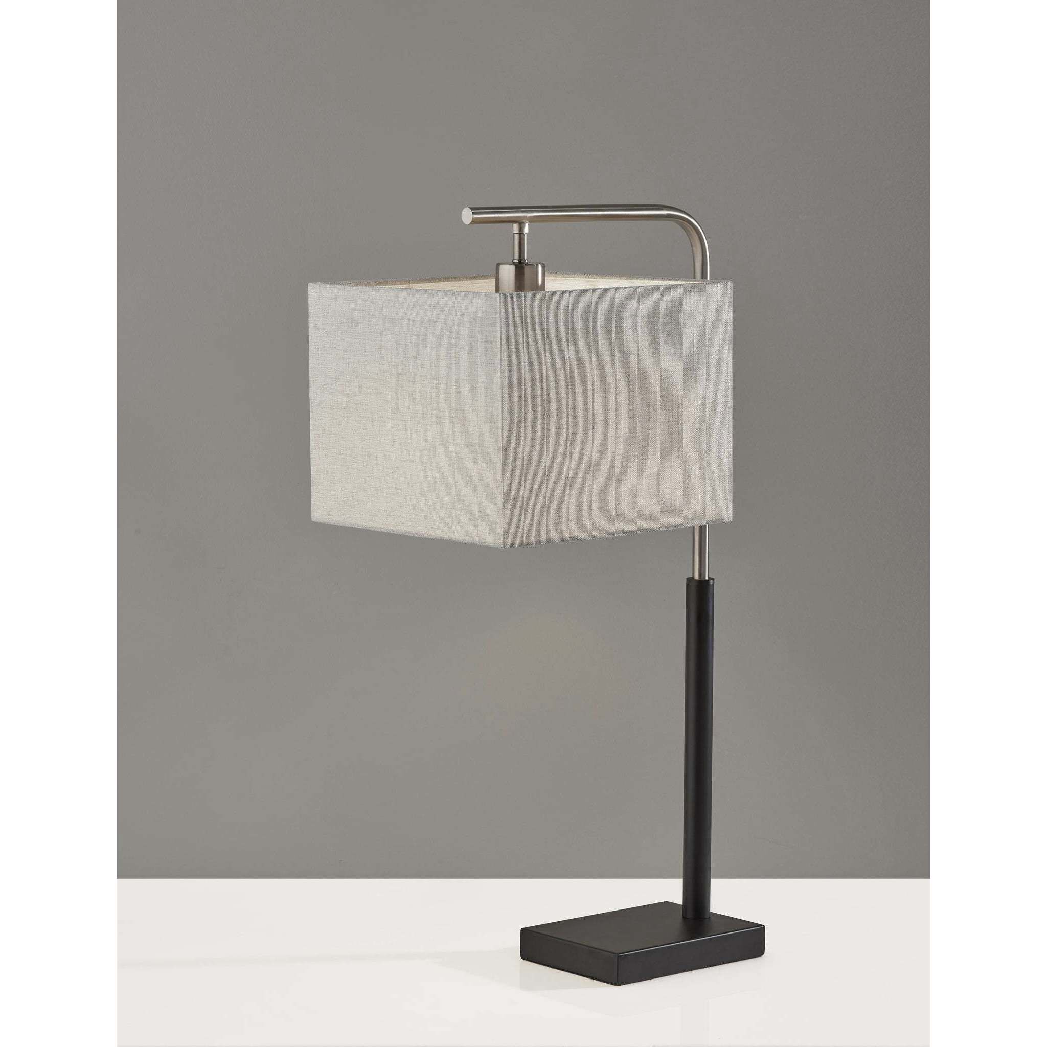 Flora 27 inch 60.00 watt Black and Brushed Steel Table Lamp Portable Light