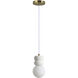 Candra LED 4.75 inch Off-White with Speckles and Antique Brushed Brass Pendant Ceiling Light