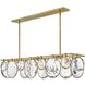 Nala LED 49.75 inch Heritage Brass Chandelier Ceiling Light, Linear & Oval