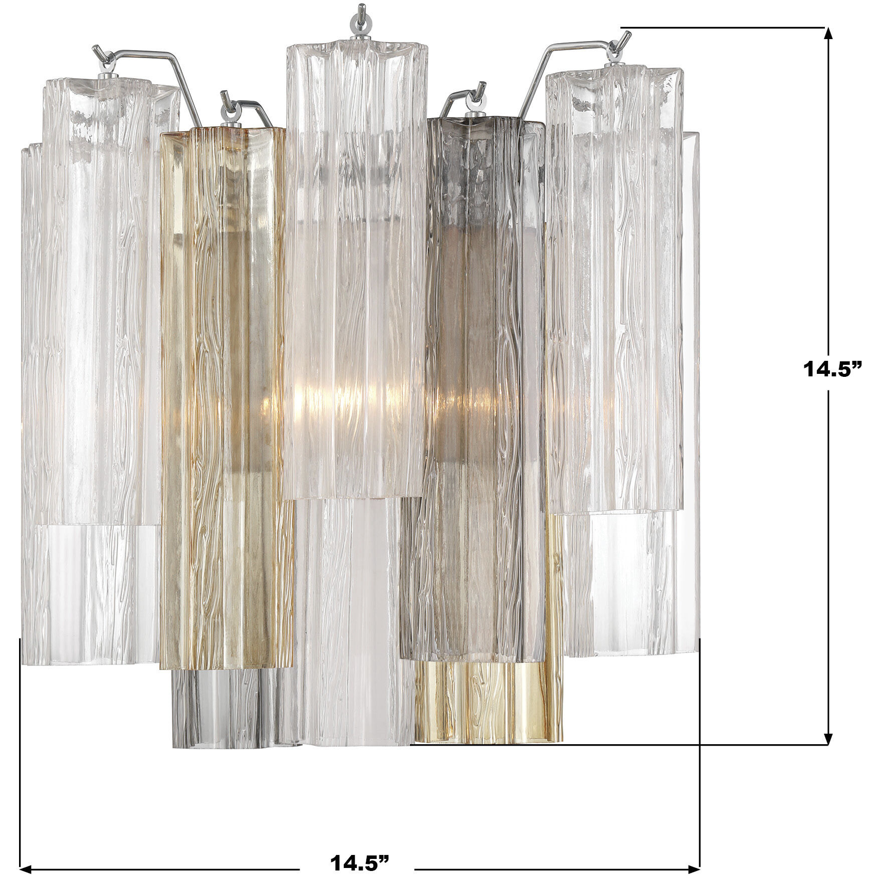 Addis Bath Wall Light in Tronchi Glass Autumn