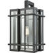 Glass Tower 1 Light 18 inch Matte Black Outdoor Wall Sconce