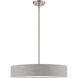 Elmhurst 4 Light 22 inch Brushed Nickel with Shiny White Accents Pendant Ceiling Light, Medium, Drum
