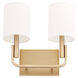 Tempo 2 Light 13 inch Aged Brass Wall Sconce Wall Light