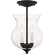 Heritage 2 Light 8 inch Black Convertible Mini Pendant/Ceiling Mount Ceiling Light
