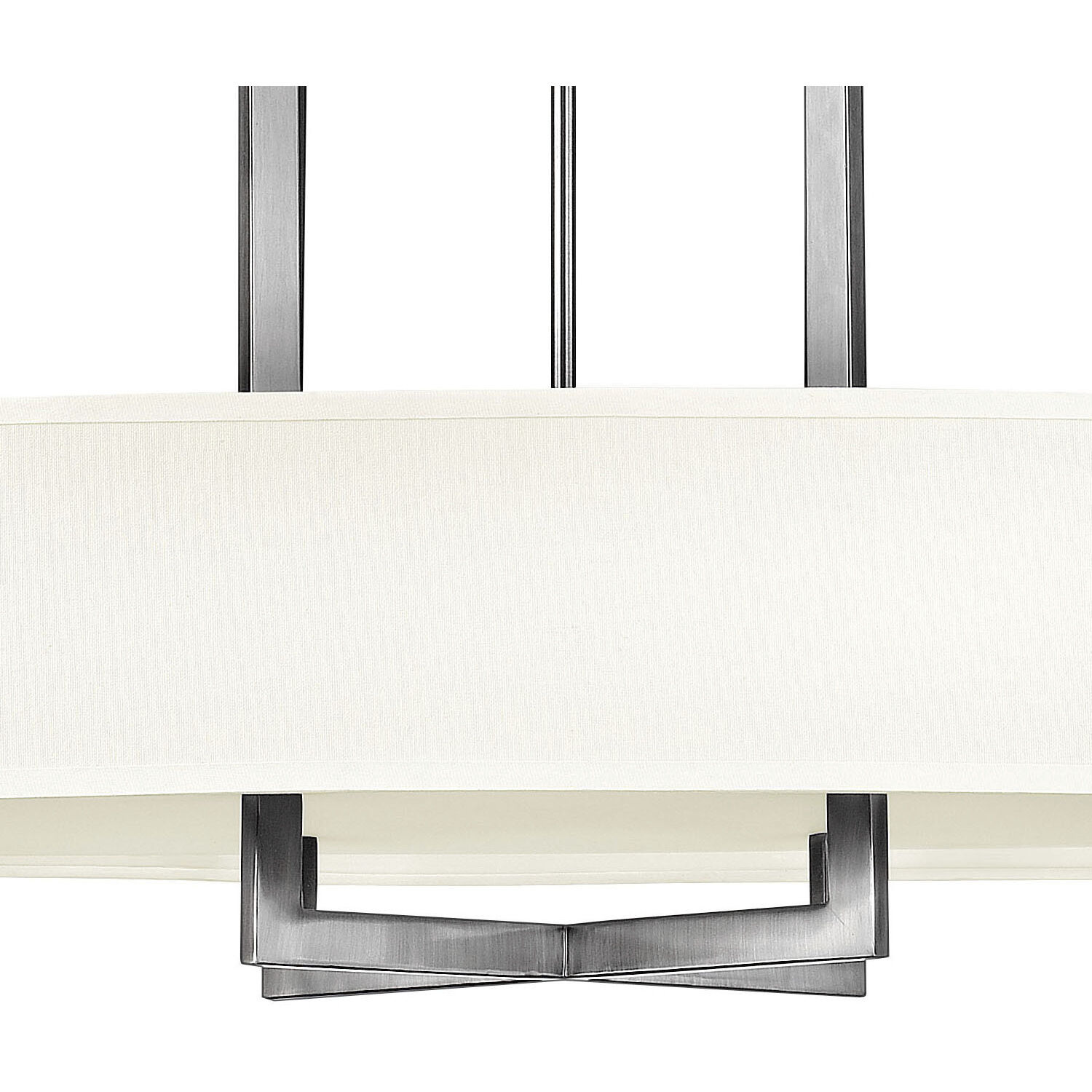 Hampton 4 Light 40 inch Antique Nickel Indoor Oval Chandelier Ceiling Light, Oval