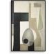 Fair Trade Soft Green and Beige and Pewter Geometric Abstract Art