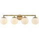 Gillian 4 Light 32 inch Natural Brass Vanity Light Wall Light