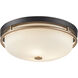 Fusion Collection - Tilburg Family 3 Light 15.75 inch Matte Black and Brass and Opal Flush-Mount Ceiling Light, EVOLV