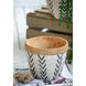 Round Natural and Black Outdoor Planter