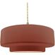Radiance Collection - Tier Pendant Ceiling Light in Brushed Brass, Replaceable Bulb, Beige Twist Cord, Canyon Clay, 16.25W x 6H, Form+Finish+Function