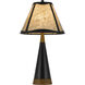Clemente 30 inch 150.00 watt Mica with Black and Wood Table Lamp Portable Light