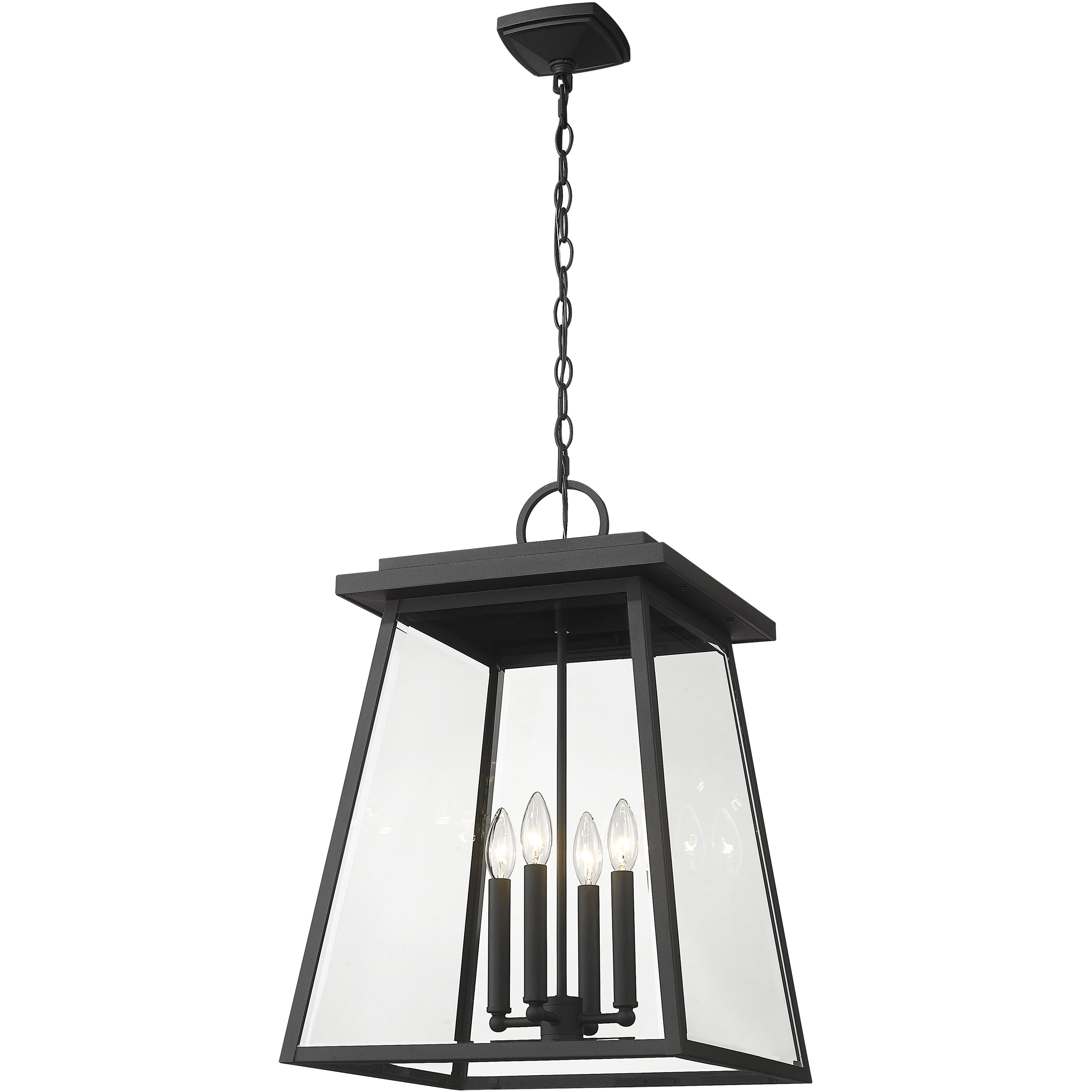 Broughton 4 Light 15.75 inch Black Outdoor Chain Mount Ceiling Fixture