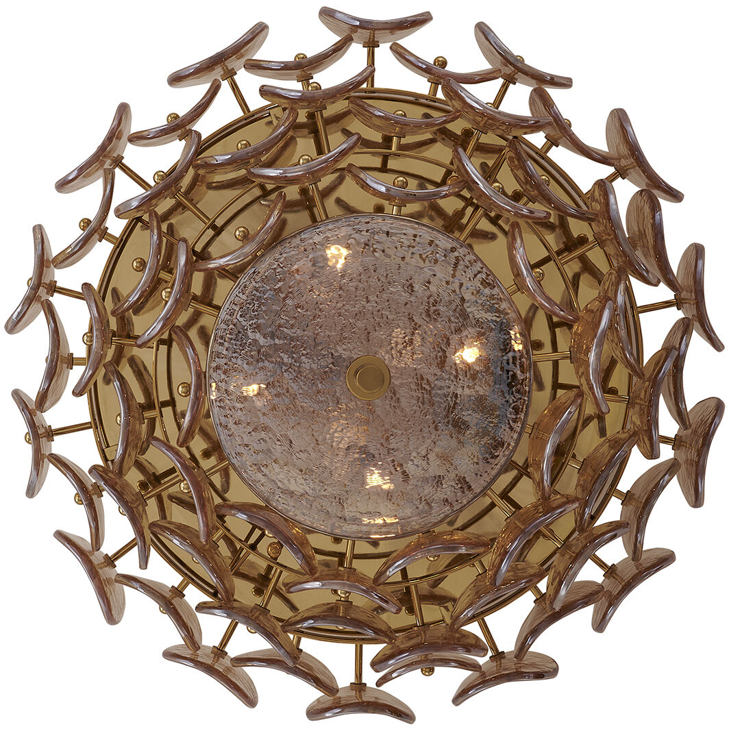 Uroko 4 Light 19.75 inch Polished Winter Brass Flush Mount Ceiling Light