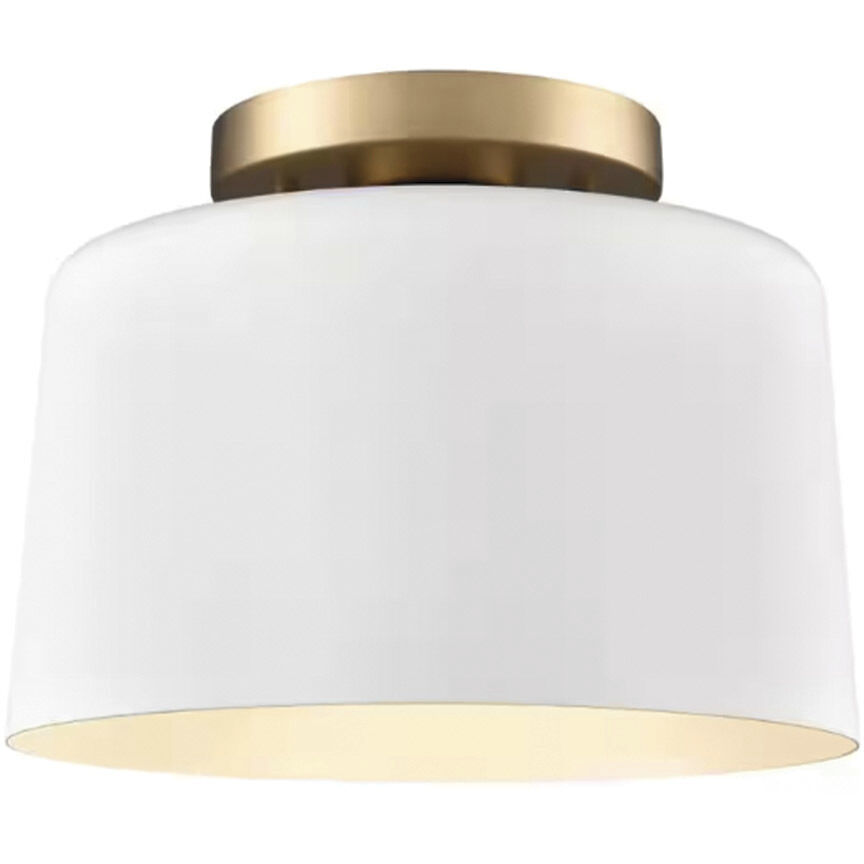 Fiero 1 Light 10 inch Matte White Semi Flush Mount Ceiling Light