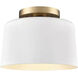 Fiero 1 Light 10 inch Matte White Semi Flush Mount Ceiling Light