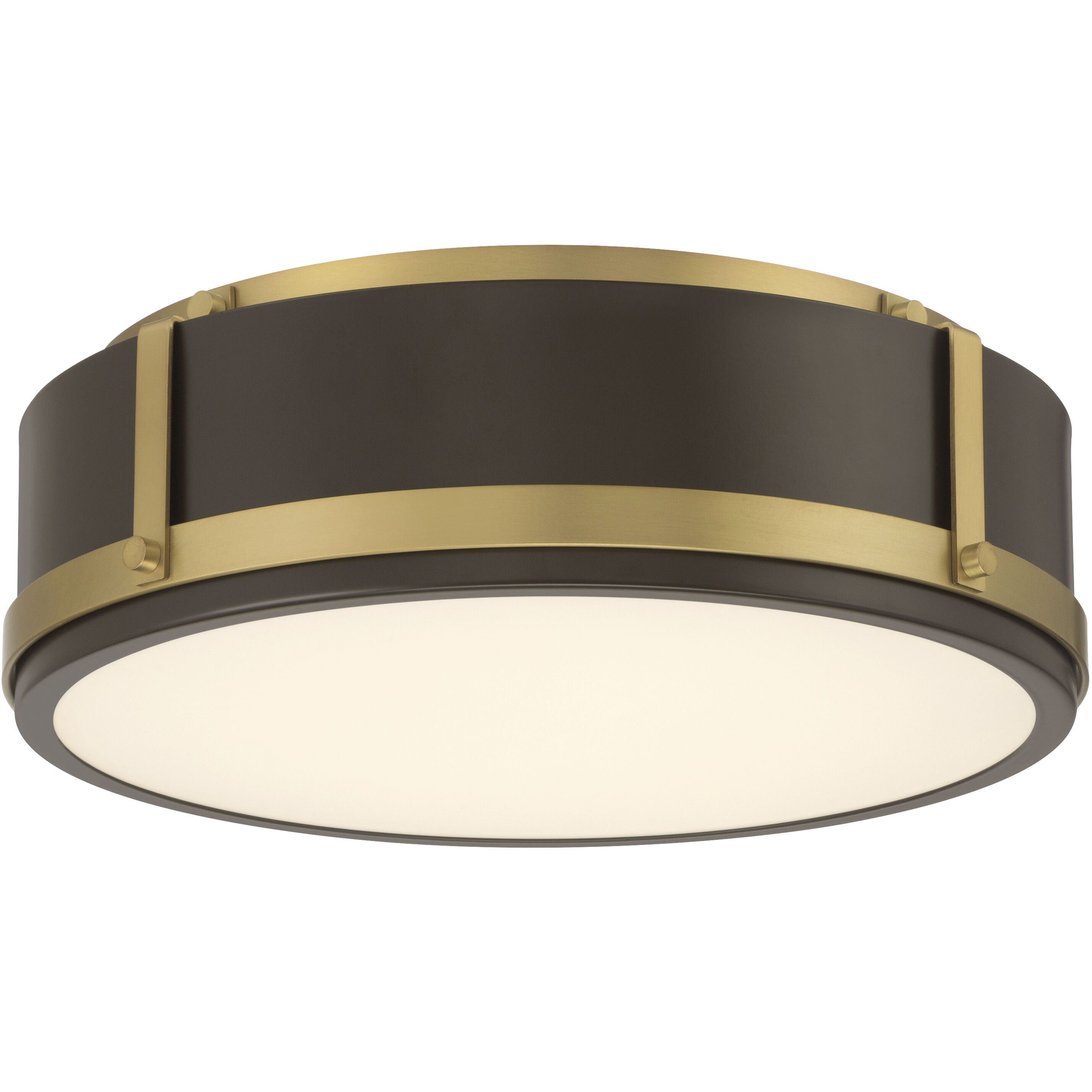 Lynca LED 13.75 inch Legacy Brass and Dark Bronze Flush Mount Ceiling Light
