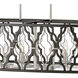 Portico 6 Light 42 inch Glacial with Metallic Matte Bronze Indoor Linear Chandelier Ceiling Light, Oval
