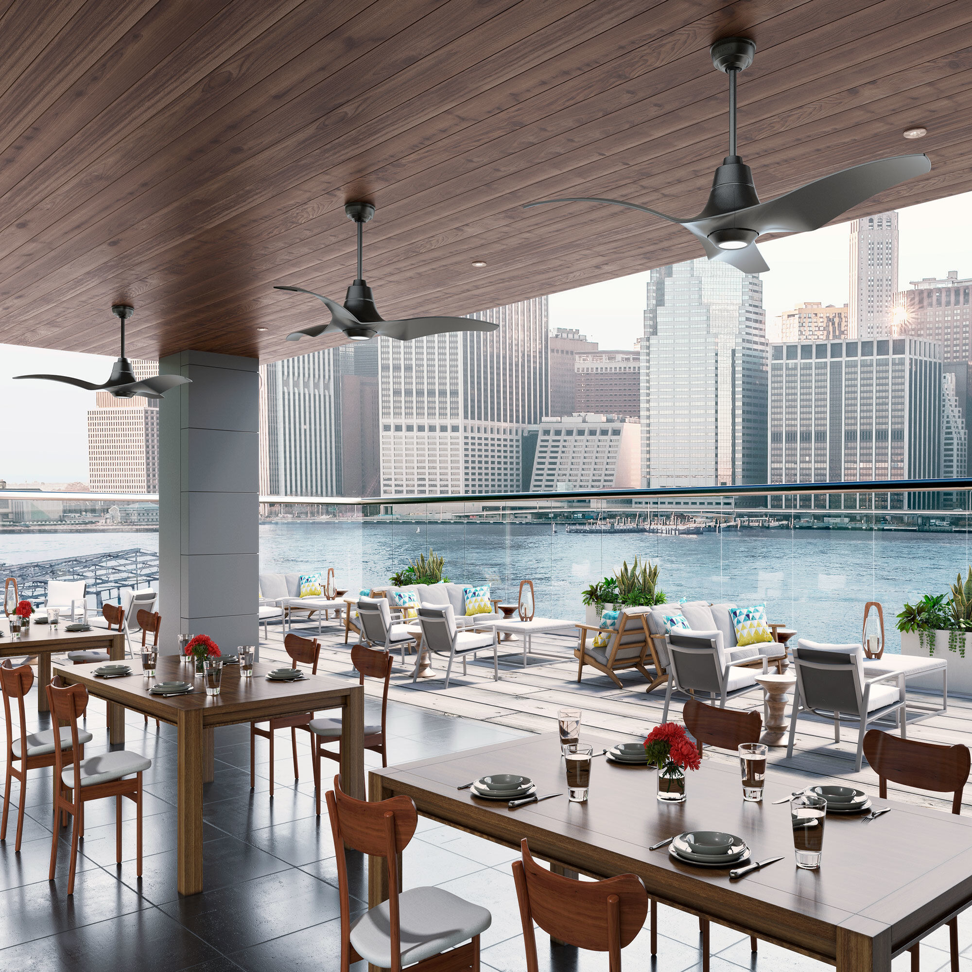 Stingray 60 inch Granite Outdoor Ceiling Fan