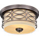 Harlow 2 Light 13.38 inch Hazel Bronze Flush Mount Ceiling Light