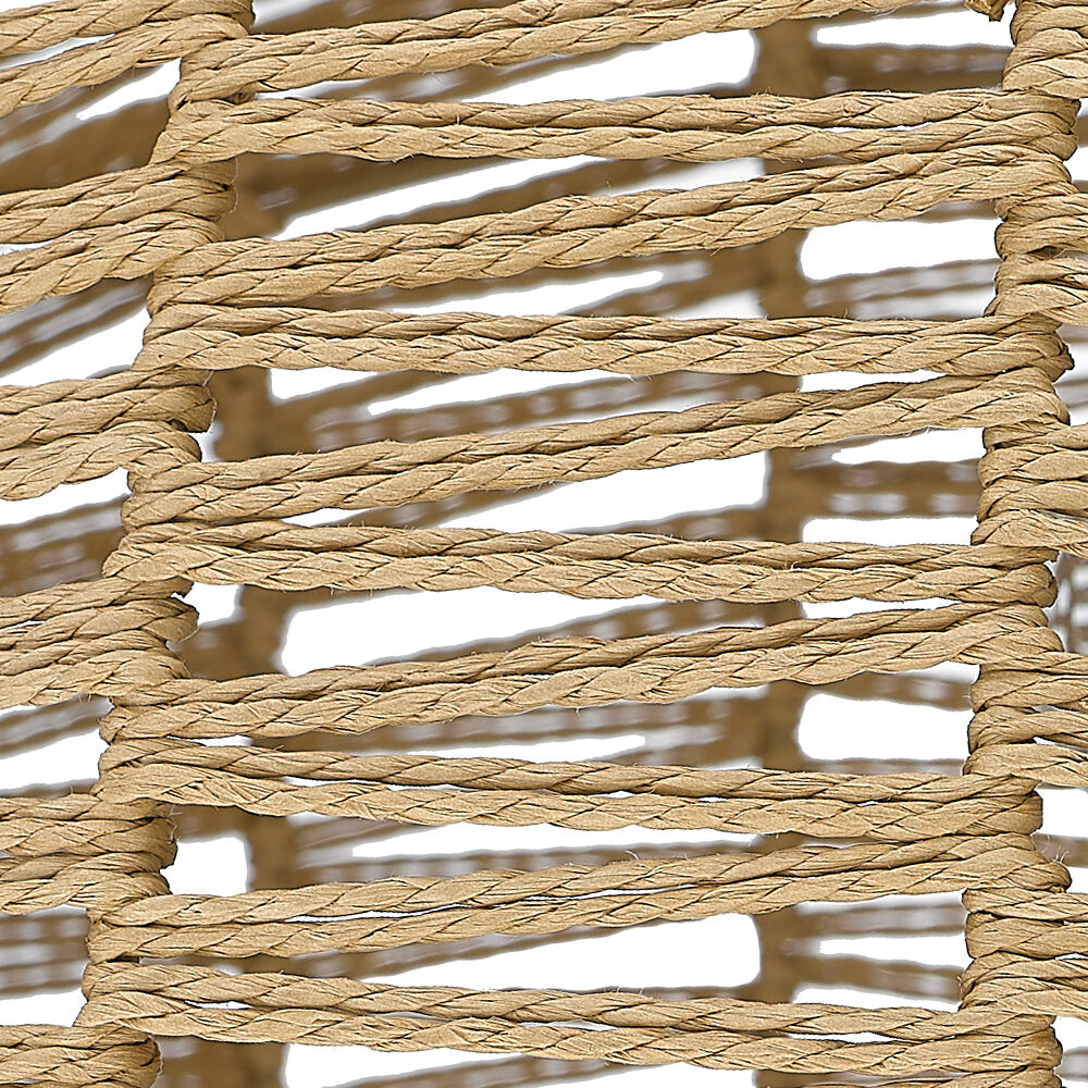 Everly 4 Light 19 inch Matte Black Semi-Flush Mount Ceiling Light in Natural Rattan